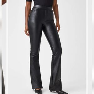 SPANX NWT Leather-Like Flare Pant, Large Tall, Black
